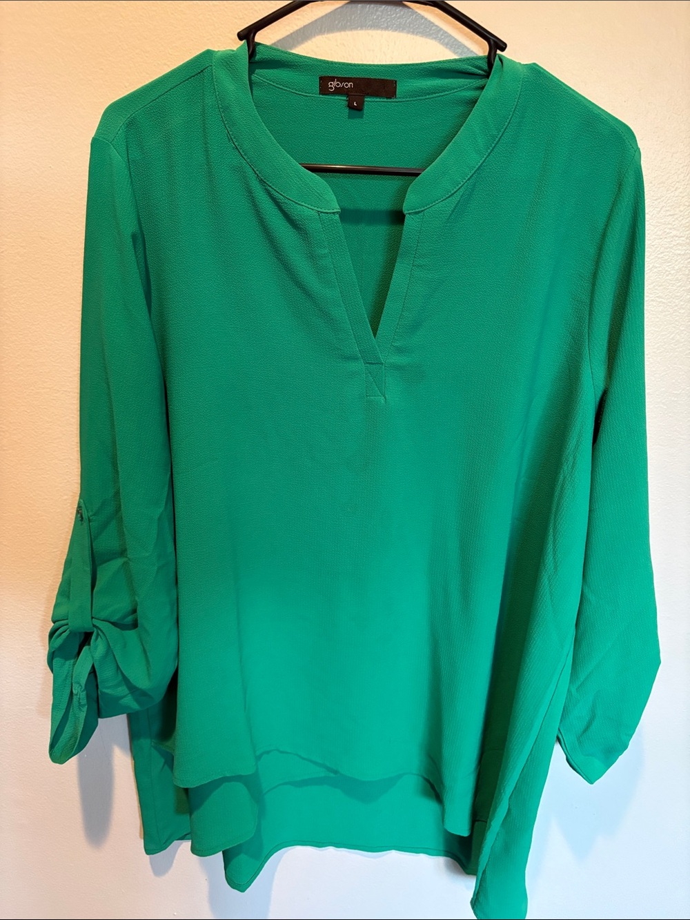 Gibson Vibrant Green Split-Neck Tunic